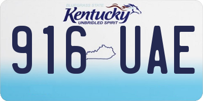KY license plate 916UAE