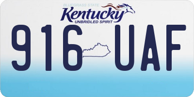 KY license plate 916UAF