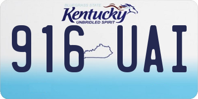 KY license plate 916UAI