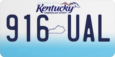 KY license plate 916UAL