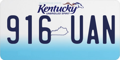 KY license plate 916UAN