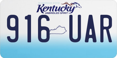 KY license plate 916UAR