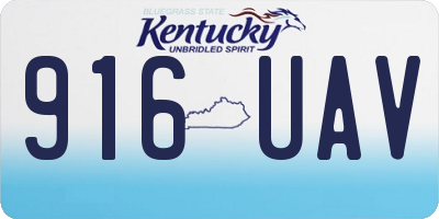 KY license plate 916UAV
