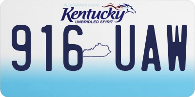KY license plate 916UAW