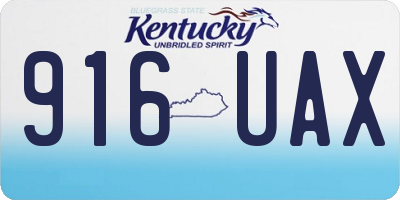 KY license plate 916UAX
