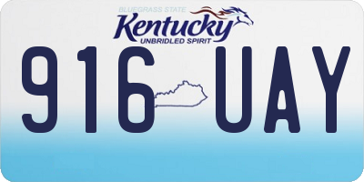 KY license plate 916UAY