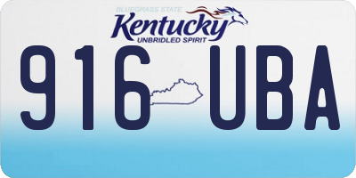 KY license plate 916UBA