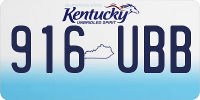 KY license plate 916UBB
