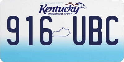 KY license plate 916UBC
