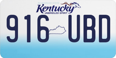 KY license plate 916UBD