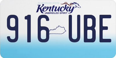 KY license plate 916UBE