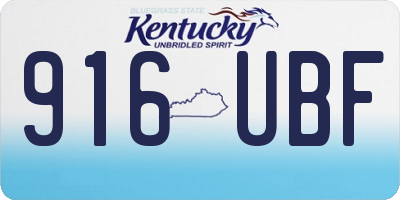 KY license plate 916UBF