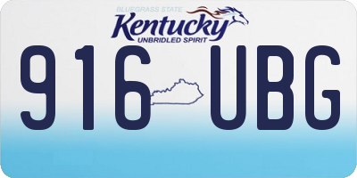 KY license plate 916UBG