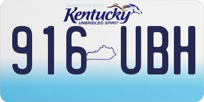 KY license plate 916UBH