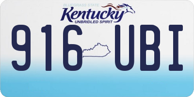 KY license plate 916UBI
