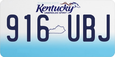 KY license plate 916UBJ