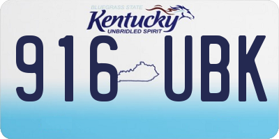 KY license plate 916UBK