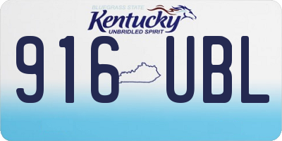 KY license plate 916UBL