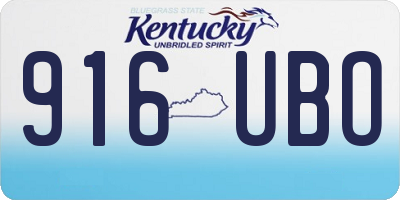 KY license plate 916UBO