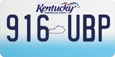 KY license plate 916UBP