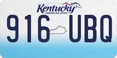KY license plate 916UBQ