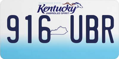 KY license plate 916UBR