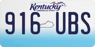 KY license plate 916UBS