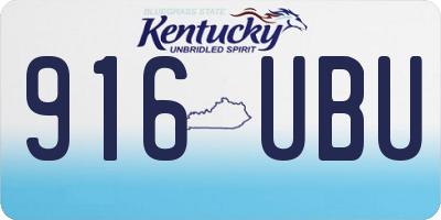 KY license plate 916UBU
