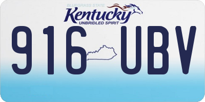 KY license plate 916UBV