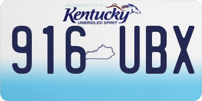 KY license plate 916UBX