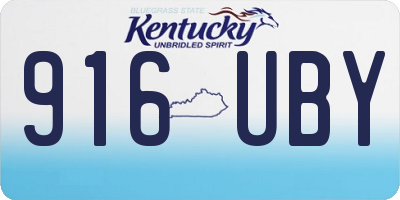 KY license plate 916UBY