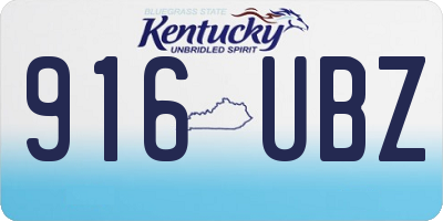 KY license plate 916UBZ