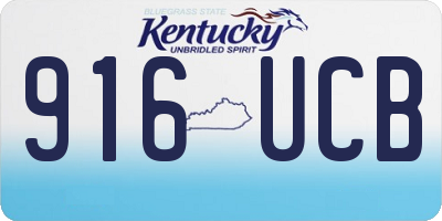 KY license plate 916UCB