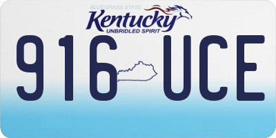 KY license plate 916UCE