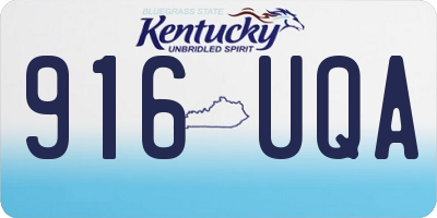 KY license plate 916UQA