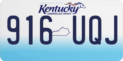 KY license plate 916UQJ