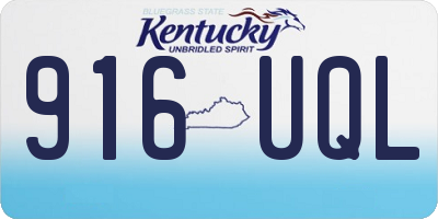 KY license plate 916UQL