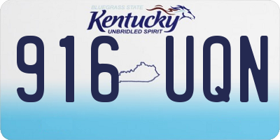 KY license plate 916UQN