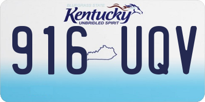 KY license plate 916UQV