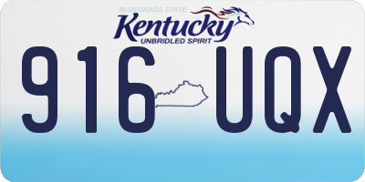 KY license plate 916UQX