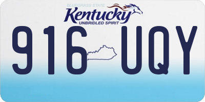 KY license plate 916UQY
