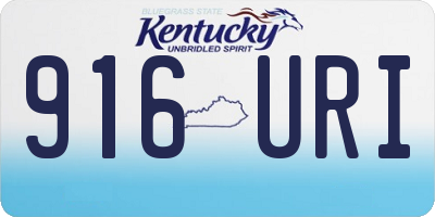 KY license plate 916URI