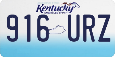 KY license plate 916URZ