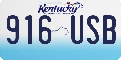 KY license plate 916USB