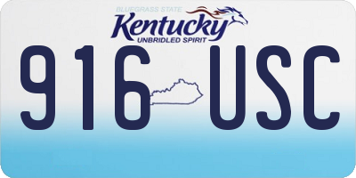 KY license plate 916USC