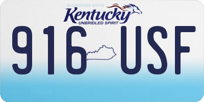 KY license plate 916USF