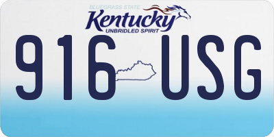 KY license plate 916USG