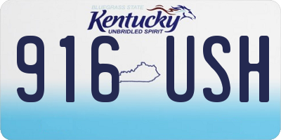 KY license plate 916USH