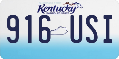KY license plate 916USI