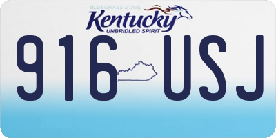 KY license plate 916USJ
